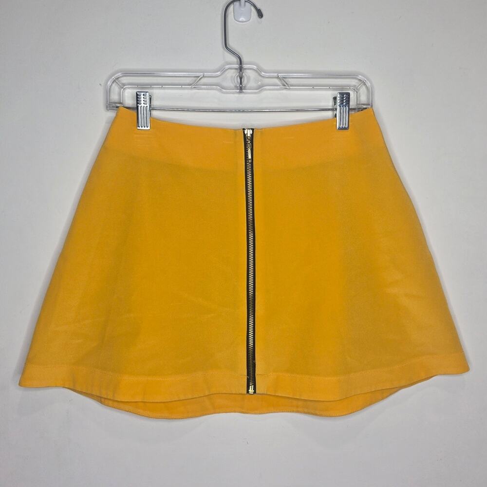 NWT Naven bright yellow silk skirt with zipper detail - 4